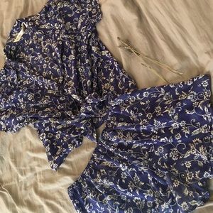 Victoria’s Secret Blue Floral Lingerie Sleep Set